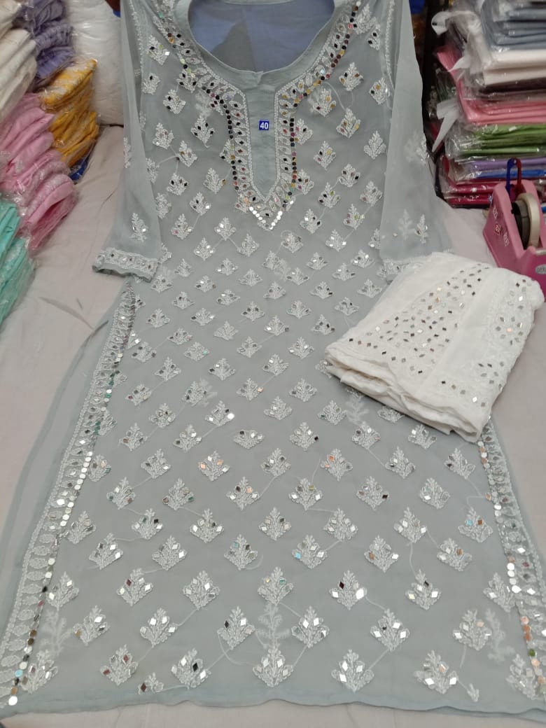 Wahid's products Chicken Georgette Chikankari Suit, For Party Wear at Rs  1500 in Lucknow