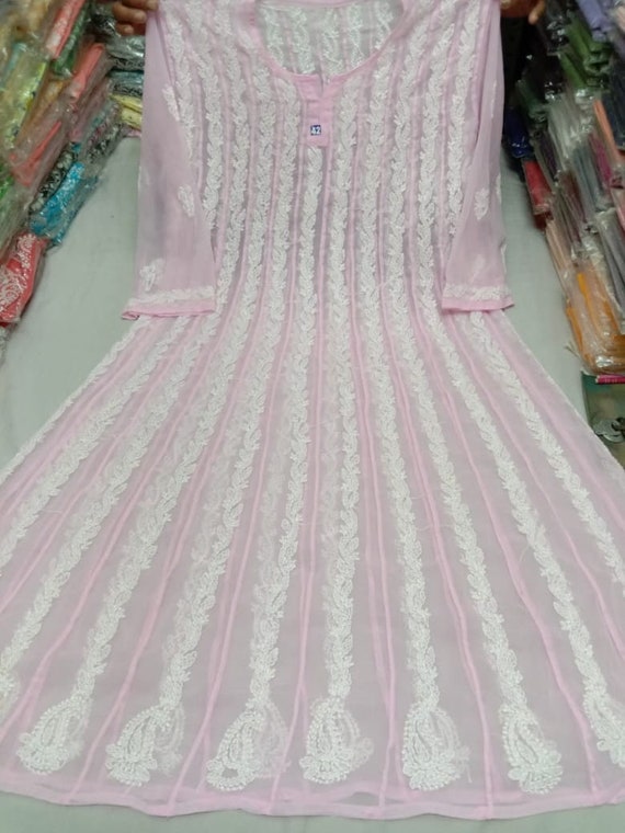 Party Wear Full Sleeve Cotton Chikankari Anarkali, Wash Care: Machine Wash  at Rs 1525 in Lucknow