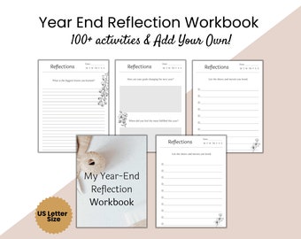Quaderno di riflessione di fine anno / Diario di revisione dell'anno 2025 / Revisione autoguidata di fine anno / Inserto per diario di auto-riflessione annuale