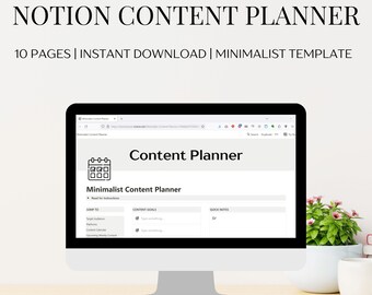 Notion Content Planner, Social Media Content Creator Notion Template, Instagram Pinterest TikTok Youtube Notion Planner, Content Calendar