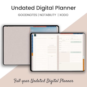 Undated Digital Planner with Hyperlinked Pages & Sections| Family Home Management Planner | Goodnotes, Notability, Xodo | Digital Stickers