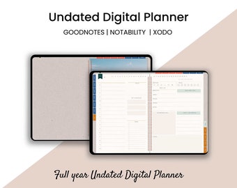 Undated Digital Planner with Hyperlinked Pages & Sections| Family Home Management Planner | Goodnotes, Notability, Xodo | Digital Stickers