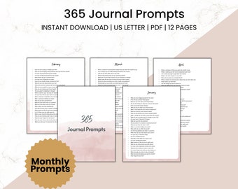 365 Journal Prompts: Daily Gratitude & Self-Care (Digital Download)