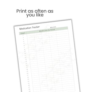 File Header Medication Medication Tracker | Printable Medical Planner Inserts | Printable ...