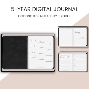5 year Digital Journal for Line a Day Journaling in Light & Dark Mode