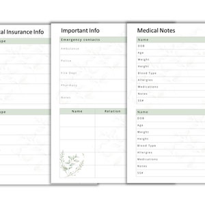 Medication Tracker | Printable Medical Planner Inserts | Printable ...