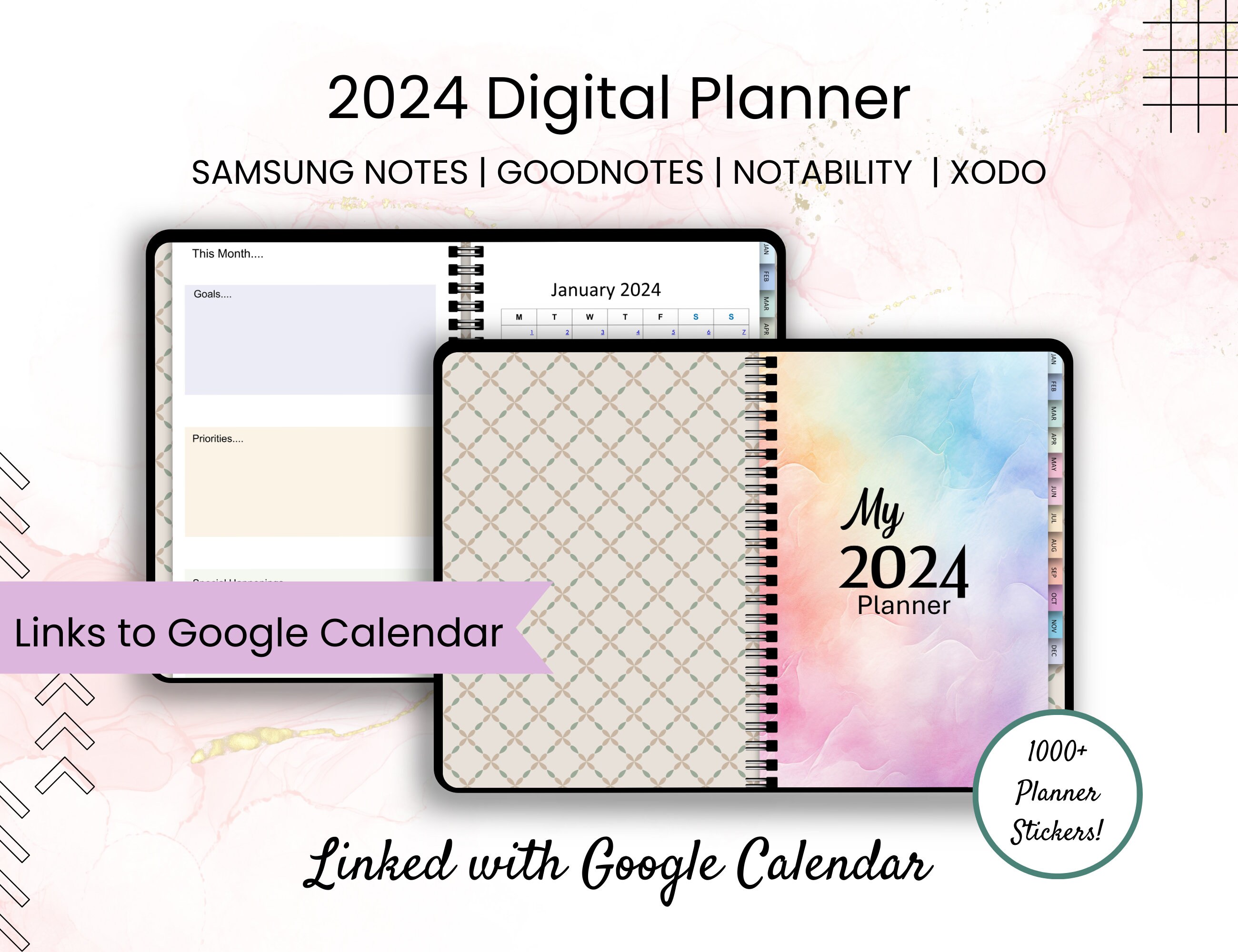 Samsung Notes 2024 Daily Digital Planner With Google Calendar Integration Goodnotes, Notability