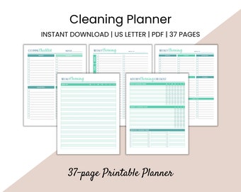 Cleaning Schedule Planner & Tracker | Printable Cleaning Planner | Daily, Weekly, Monthly Cleaning Plan | Seasonal Cleaning Checklists