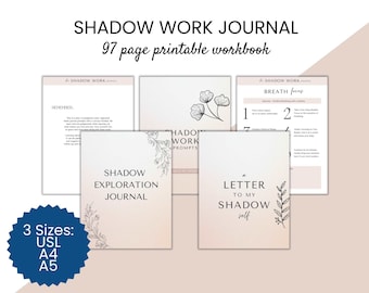 Printable Shadow Work Journal with Prompts for Deep Self-Discovery | Shadow Work and Healing Guided Journal and Workbook in Calming Beige