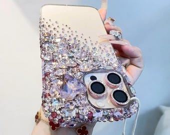 Sparkling Crystal iPhone Case: Bling Austrian Diamond Cover, for iPhone 17 Pro, iPhone 17 Pro Max, Samsung, all phones