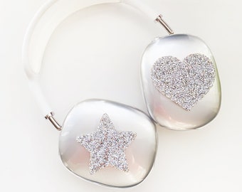 Heart star blingbling AirPods max covers cases, headphone attachments, apple headphones, gift for her