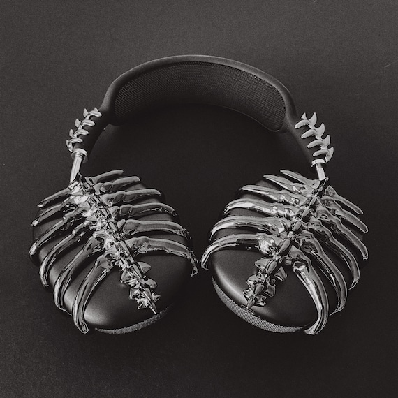 Spine AirPods Max Covers: Glossy Black 3D-Printed Headphone Attachment