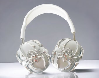 3D Spider Airpod Max, apple headphones, AirPods max covers, AirPods Max attachments, cyberpunk, punk, steampunk,metal spiders on clear cases