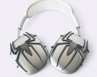 Glossy black spider airpods max attachments, apple headphones accessories, made of resin, a set of 2 spiders