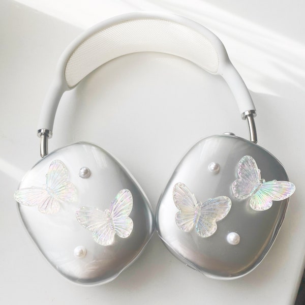 Clear butterfly 3d cases for AirPods max, AirPods max covers, apple headphones cases covers, gift for her, Valentine's Day