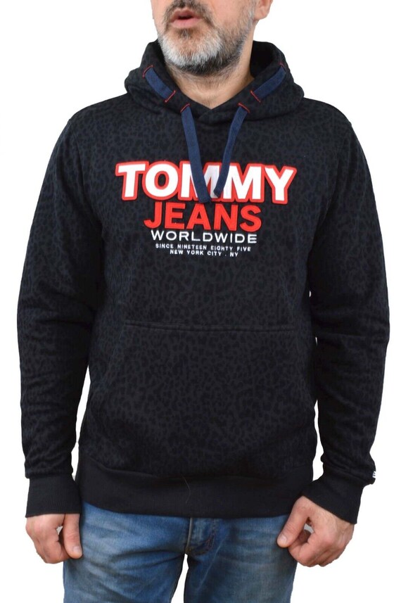 Hoodie Bold Tommy Hilfiger Black Spotted Rare Tjm Dotted - Etsy Logo Nice International