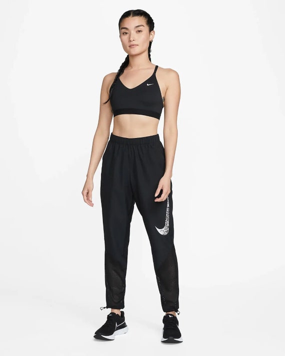 Nike Dri-fit Swoosh Run Women's Mid-rise Running Trousers XL Black -  UK
