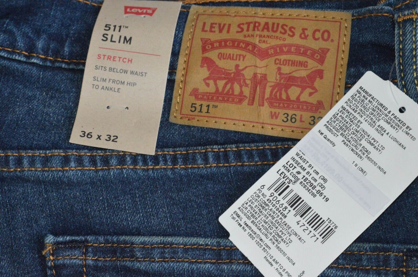 Levis 511 Jeans Levi's Strauss Slim Fit Denim Blue Levi - Etsy