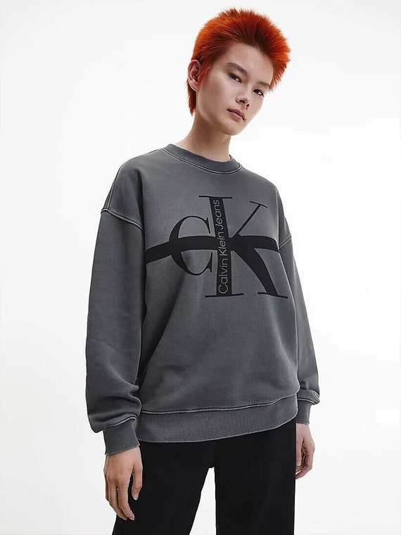 CK Calvin Klein Relaxed Monogram Sweatshirt Industrial Grey Emo Unisex  Gender - Etsy