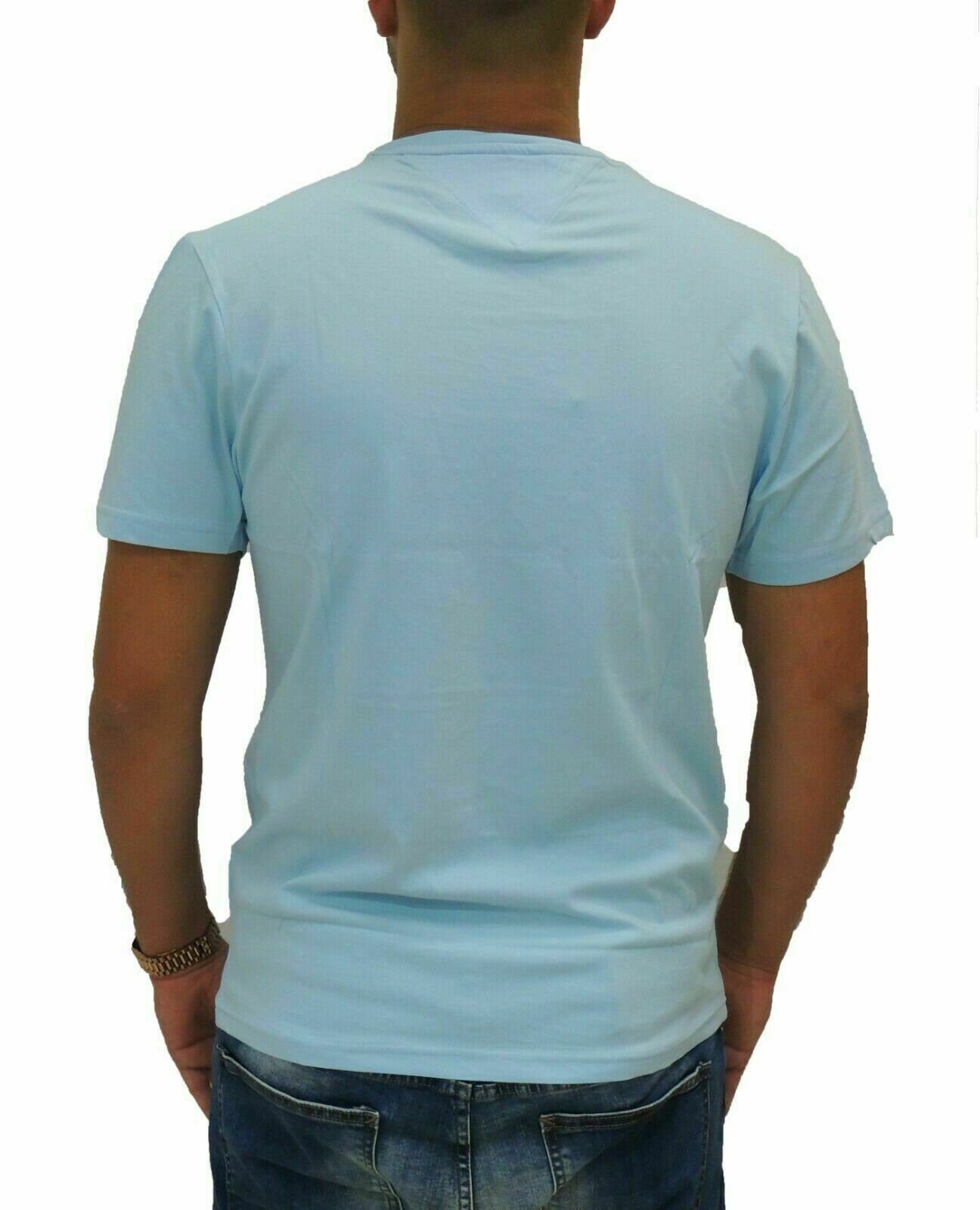 Mixed Neck Sky Blue Crest Auth. Etsy Fab - Embroidered T-shirt Crew Tommy Bnwt Hilfiger