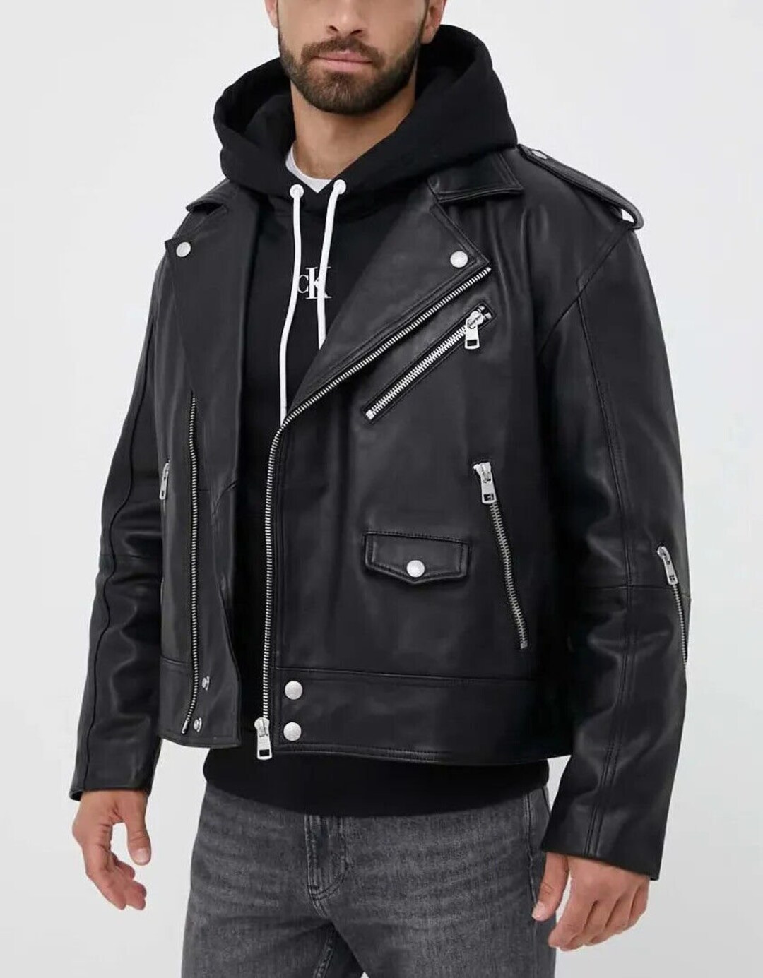 Calvin klein racer jacket Clearance