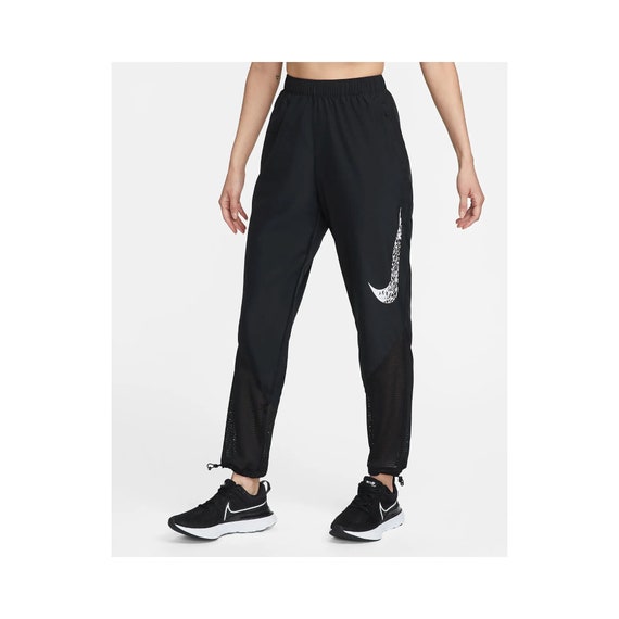 Nike Dri-fit Swoosh Run Women's Mid-rise Running Trousers XL Black -  UK