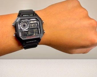 AE1200 Horloge met Damascus-patroon — Moed