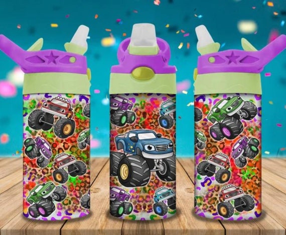 12oz Kids Car Water Bottle Truck Sublimation 12oz Tumbler/flip Top/rubber  Bottom 