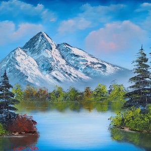 Fall Time Lake Reflections Landscape Oil Painting