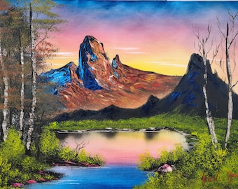 Arizona Sunset Theme Landscape Oil Painting