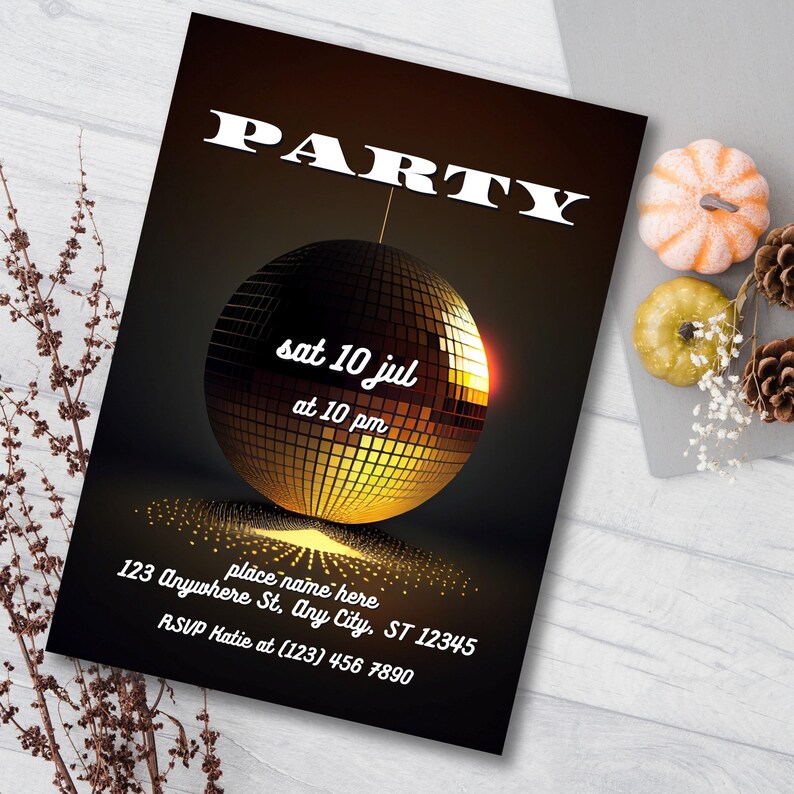 Editable Dance Party Invitation Neon Glow Dance Party Invitation Neon ...