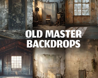36 Old Master Photography Studio Background, Vertical portrait background, Portrait studio backdrop, Grunge background, Portrait studio