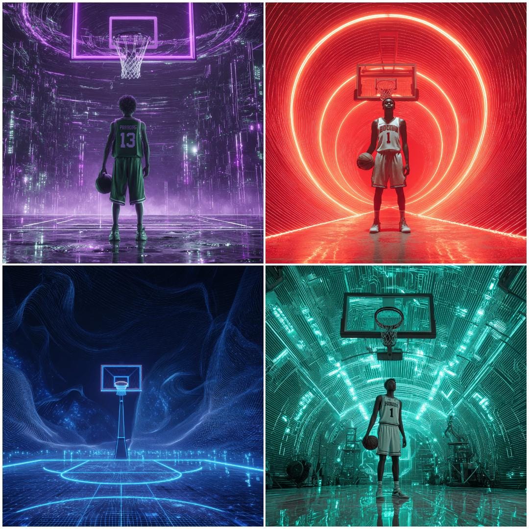 100 Neon Lights Basketball Action Digital Backdrops Banner for Sports ...