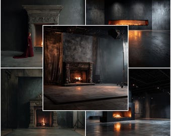 20 High-Res Old Master Black Digital Background Backdrops Sets Studio Fine Arts Texture Photoshop for Maternity Wedding Photography