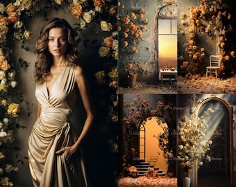 12 Maternity Backdrop Overlays, Portrait backdrops, Floral Digital Backdrops, Studio Backdrop Overlays, Fine Art Textures Digital Background