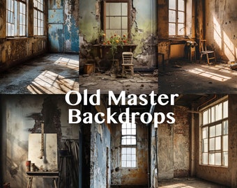 24 Old Master Photography Studio Background, Vertical portrait background, Portrait studio backdrop, Grunge background, Portrait studio
