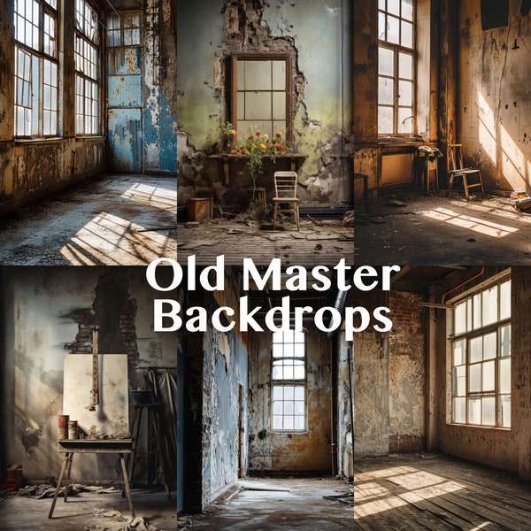 24 Old Master Photography Studio Background, Vertical portrait background, Portrait studio backdrop, Grunge background, Portrait studio