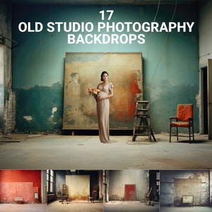 17 Old Studio Photography Background, Portrait studio backdrop Vertical portrait background, Grunge background Portrait studio Background