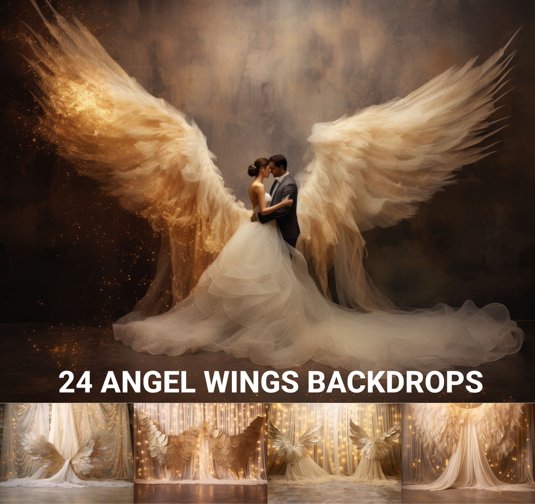 24 X Digital Backdrops, Angel Wings Digital Backgrounds, Maternity ...