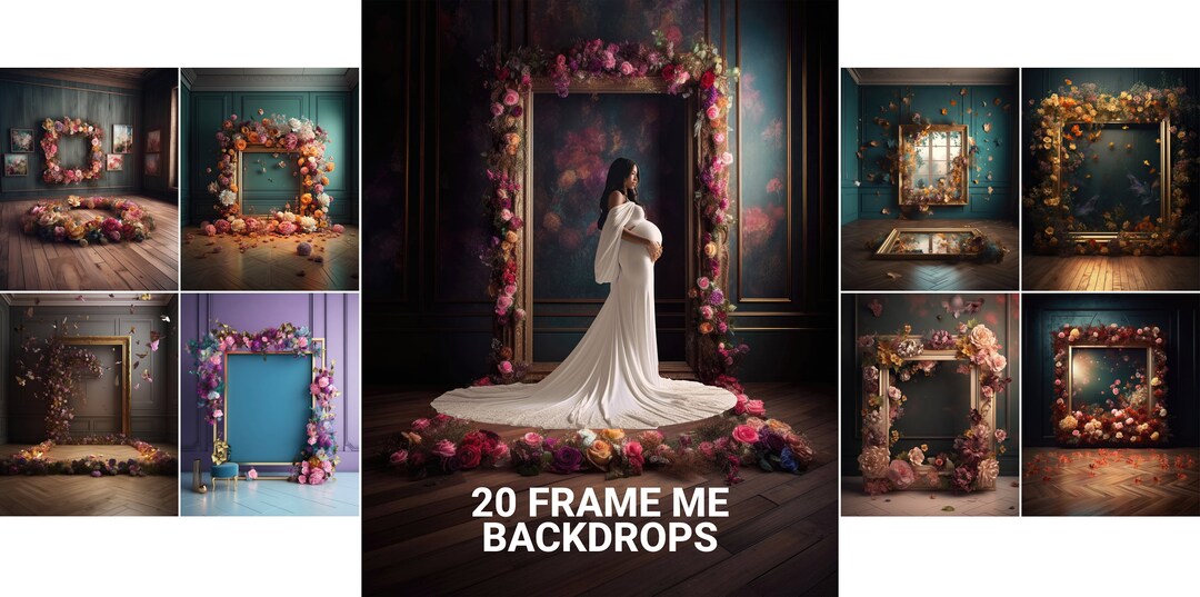 Framework Backdrops Frame Me ART Set Digital Backdrops, Maternity Backdrop Overlays, Studio ...