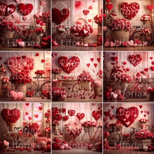 9 Valentine's Day Digital Backdrops for Couple Portraits -32K JPGs Portrait Studio Valentine Day Gift Photography Fine Art Studio Maternity