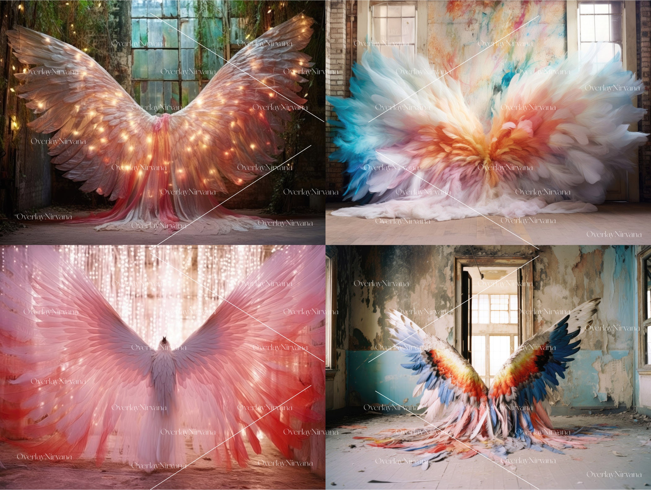 16 Rich Angel Wings Digital Backgrounds Digital Backdrops, Maternity ...