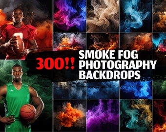 300 Smoke Fog Digital Photography Backdrops Sports Background for Football Softball Basketball Tennis Poster Soccer Banner Smoke background