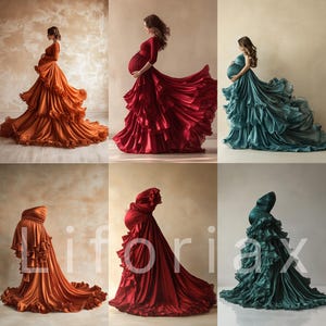 13 Elegant Flowing colorful Maternity Skirt Backdrop: High Fashion Photoshop Composite, Digital Art Dress Fabric Overlays & Backdrops