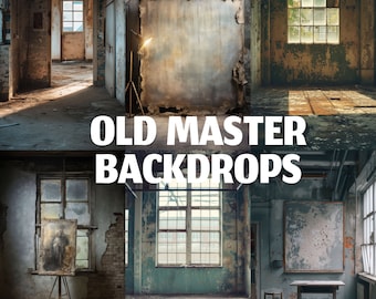 24 Old Master Photography Studio Background, Vertical portrait background, Portrait studio backdrop, Grunge background, Portrait studio