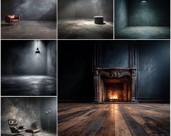 28 Premium Black Digital Backdrops Sets Old Master Background Studio Texture Fine Arts Photoshop Photography for Wedding Maternity