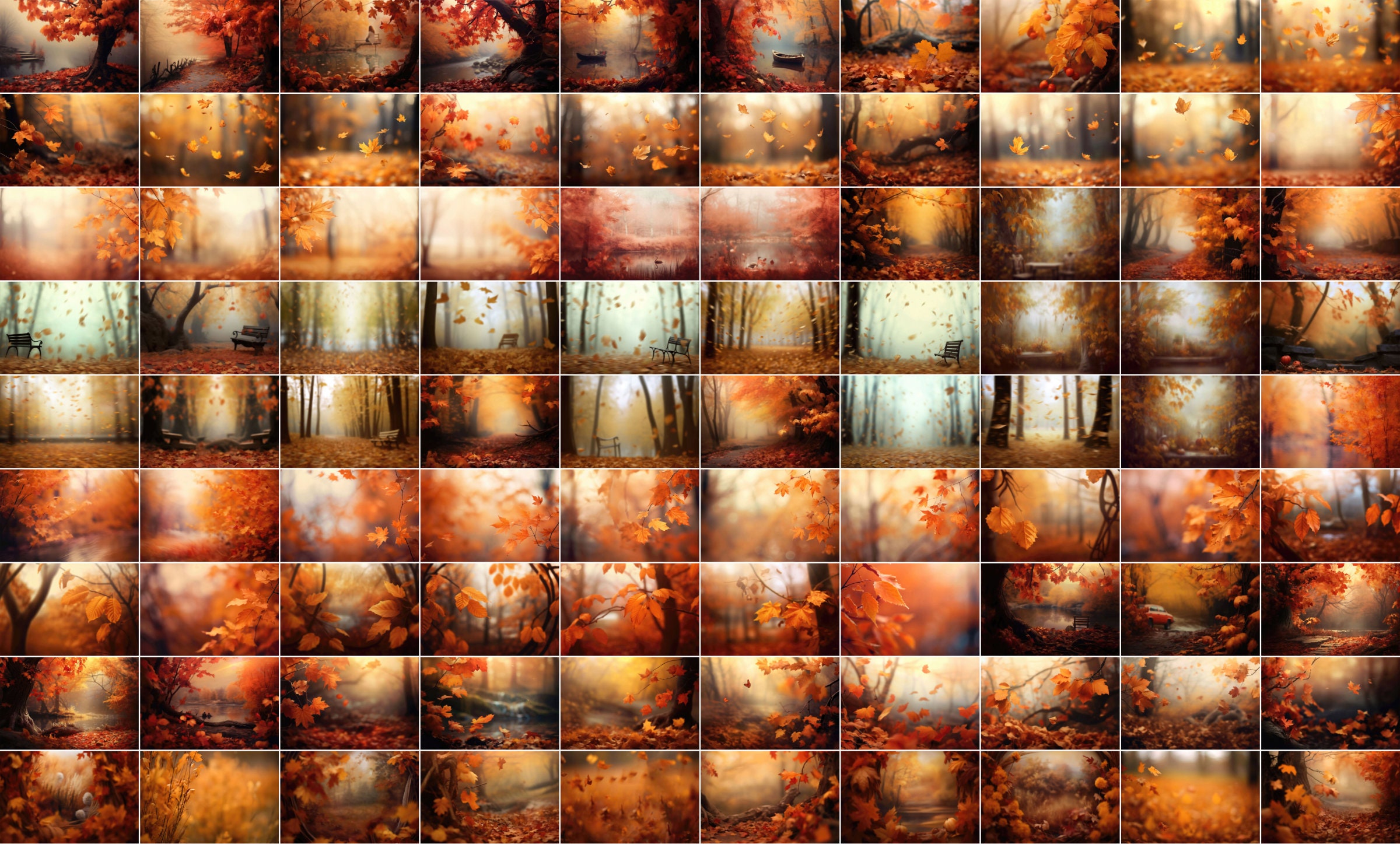 70 Blurred Fall Portrait Backdrops for Photoshop, Digital Autumn Photo ...