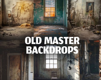 24 Old Master Photography Studio Background, Vertical portrait background, Portrait studio backdrop, Grunge background, Portrait studio