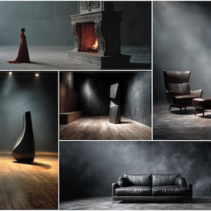42 Versatile Black Digital Backdrops Sets Old Master Fine Arts Studio Background Texture Photoshop for Maternity Wedding Photography