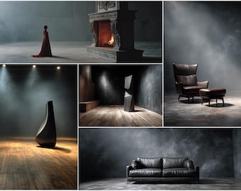 42 Versatile Black Digital Backdrops Sets Old Master Fine Arts Studio Background Texture Photoshop for Maternity Wedding Photography